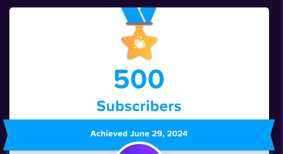 500 Subscribers on YouTube